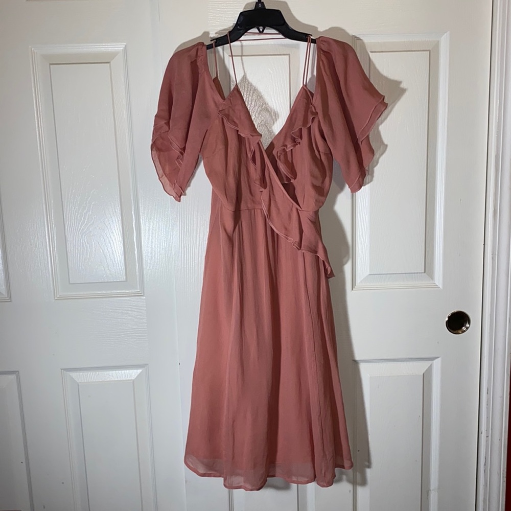 ASOS Dusty Rose Ruffle Dress